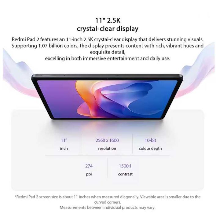 Планшет Redmi Pad 2, G100Ultra 8/256GB, 11" 2,5К IPS 90Hz, 9000mA Gree