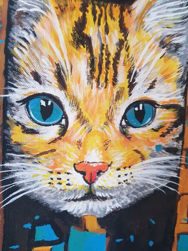Kurtka jeans  malowana