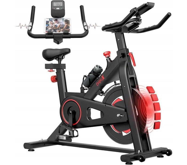 Dripex Rower treningowy magnetyczny 150 kg monitor LCD