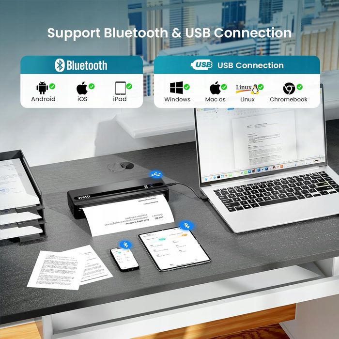 Przenośna drukarka termiczna A4 Vretti P83