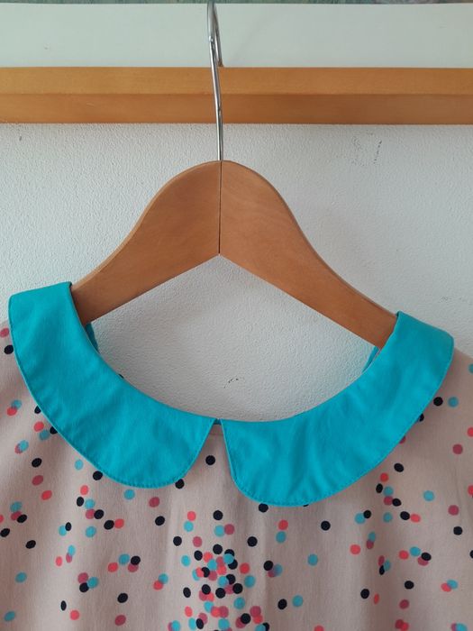 Reserved bluzka koszula vintage shirt dots w groszki w kropki kolorowa