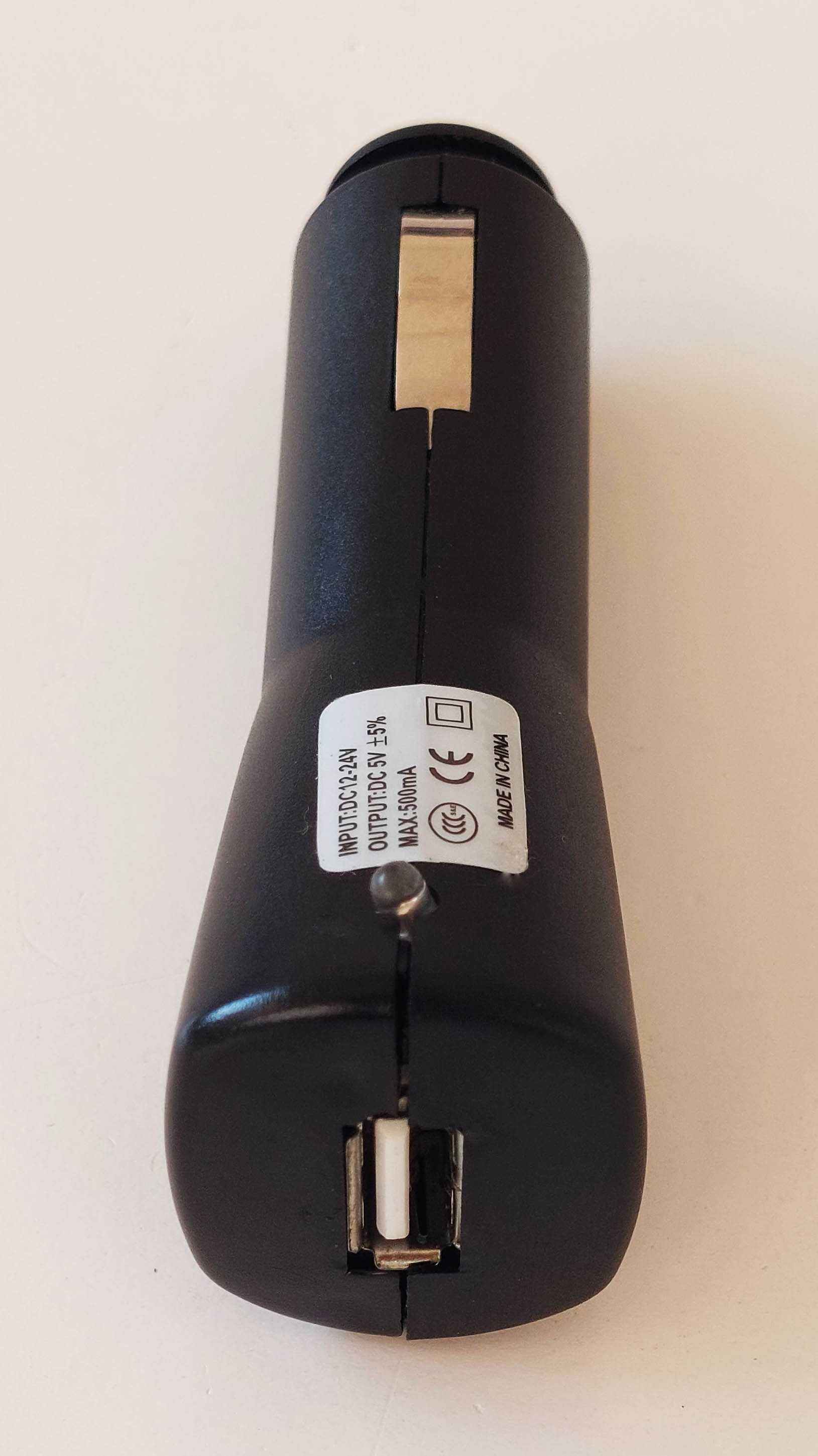 Carregador via USB de ligar ao carro de 500mA