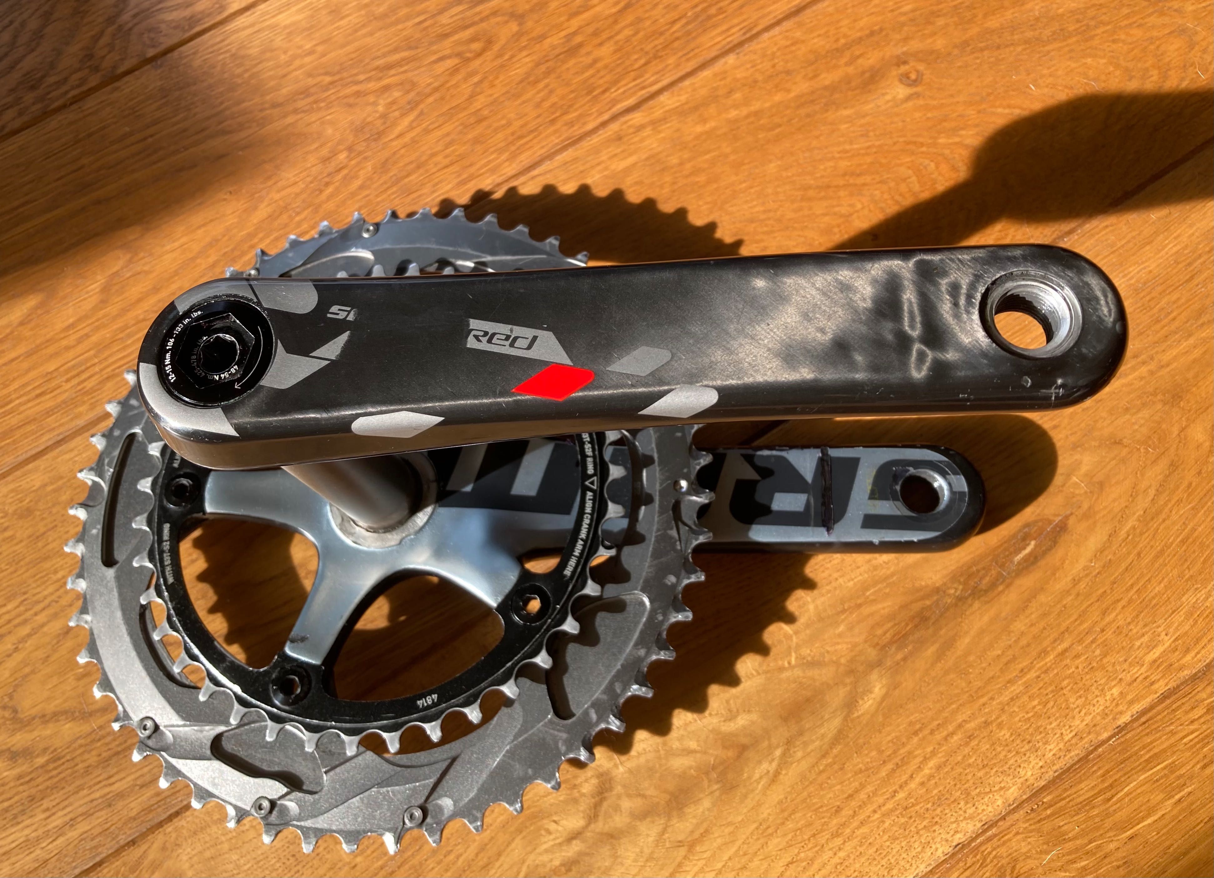 Карбонові шатуни SRAM RED 22 GXP, 175 mm шосе, гревел, крос