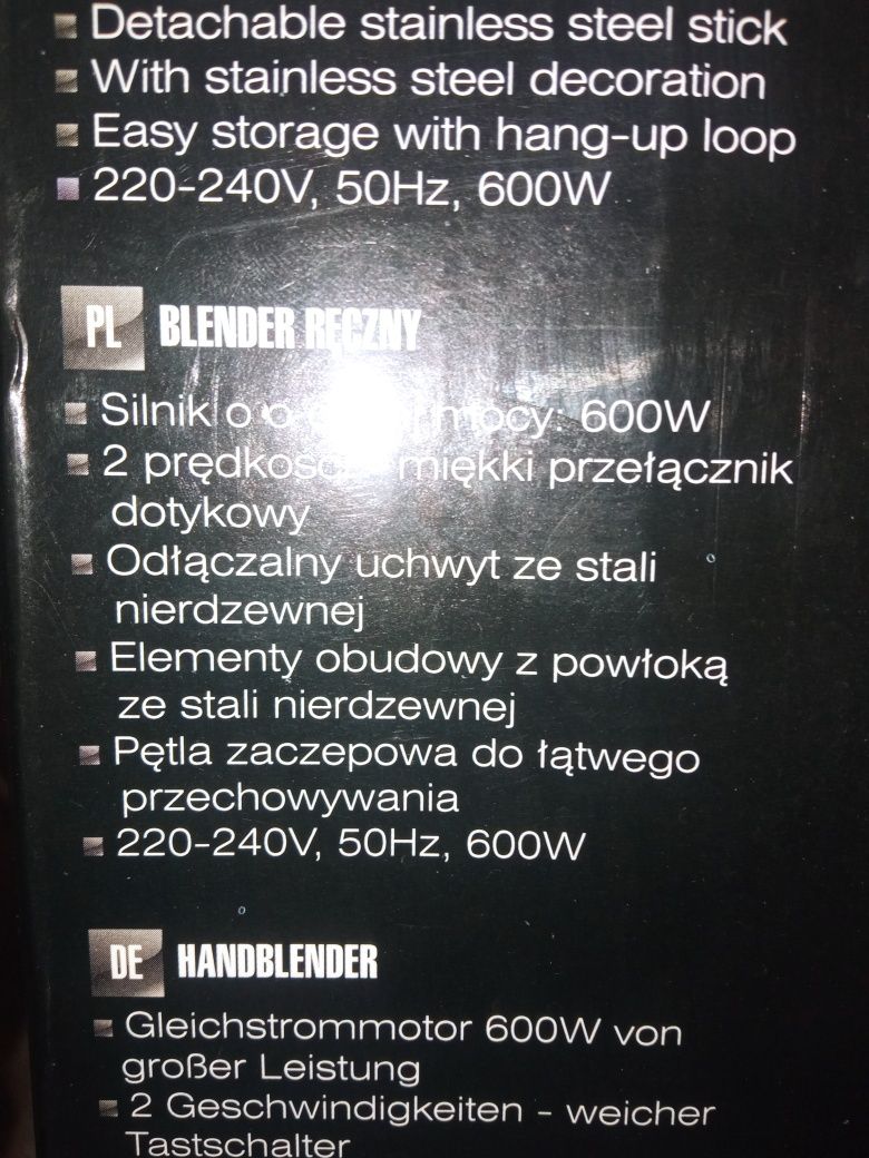 Sprzedam nowy blender reczny