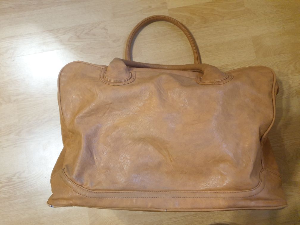 Ruda torebka/torba skórzana Cropp XXL