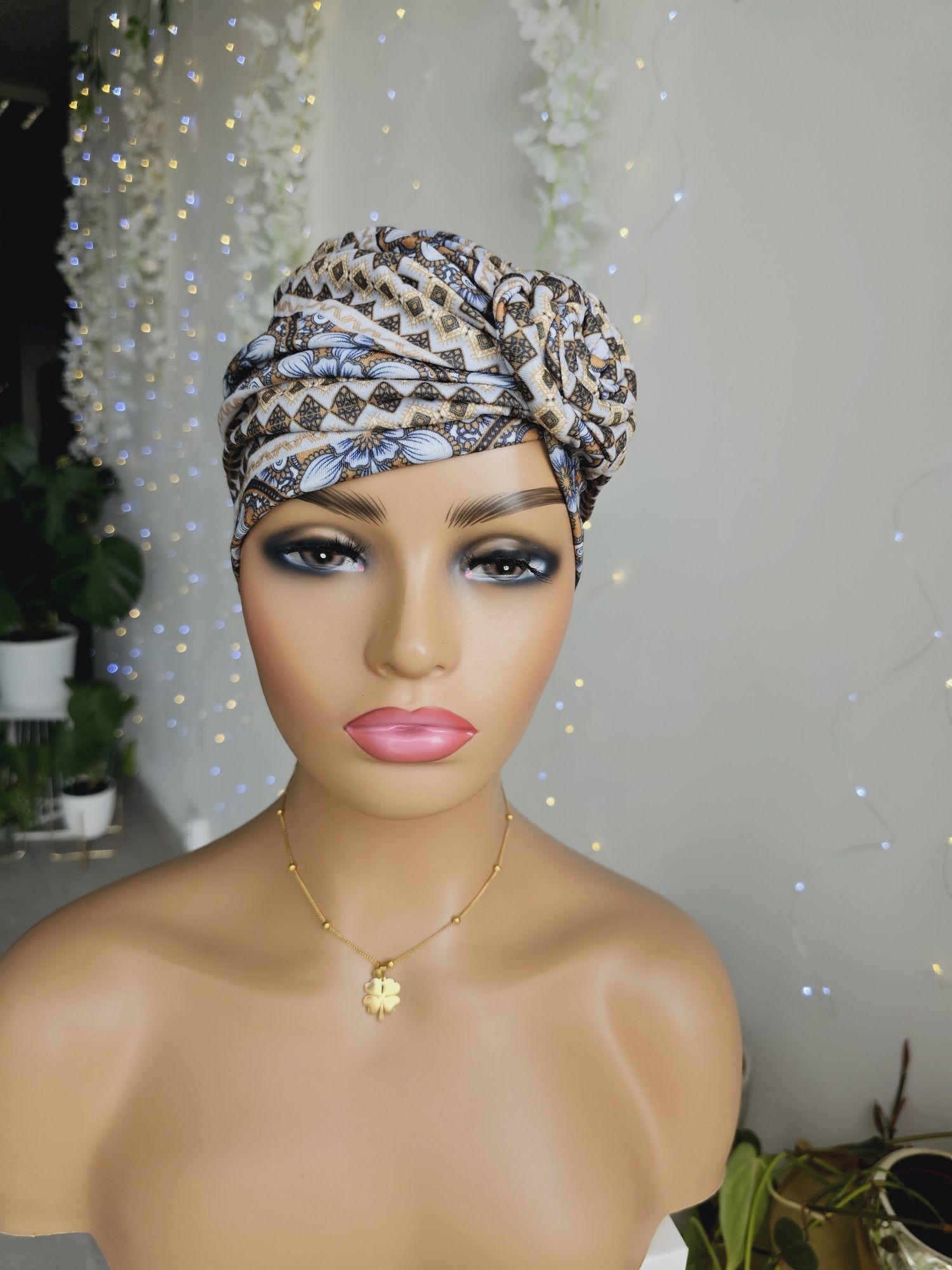 Turban czapka chustka na głowę w trakcie leczenia chemioterapii Soa