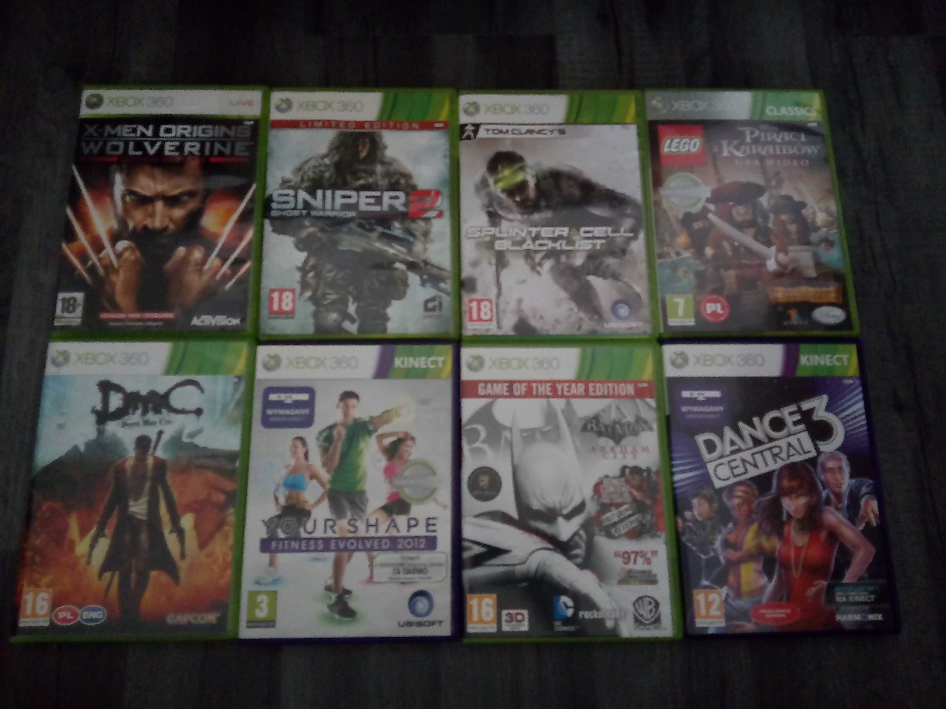 gry xbox 360 wolverine batman sniper tom clancy dance kinect