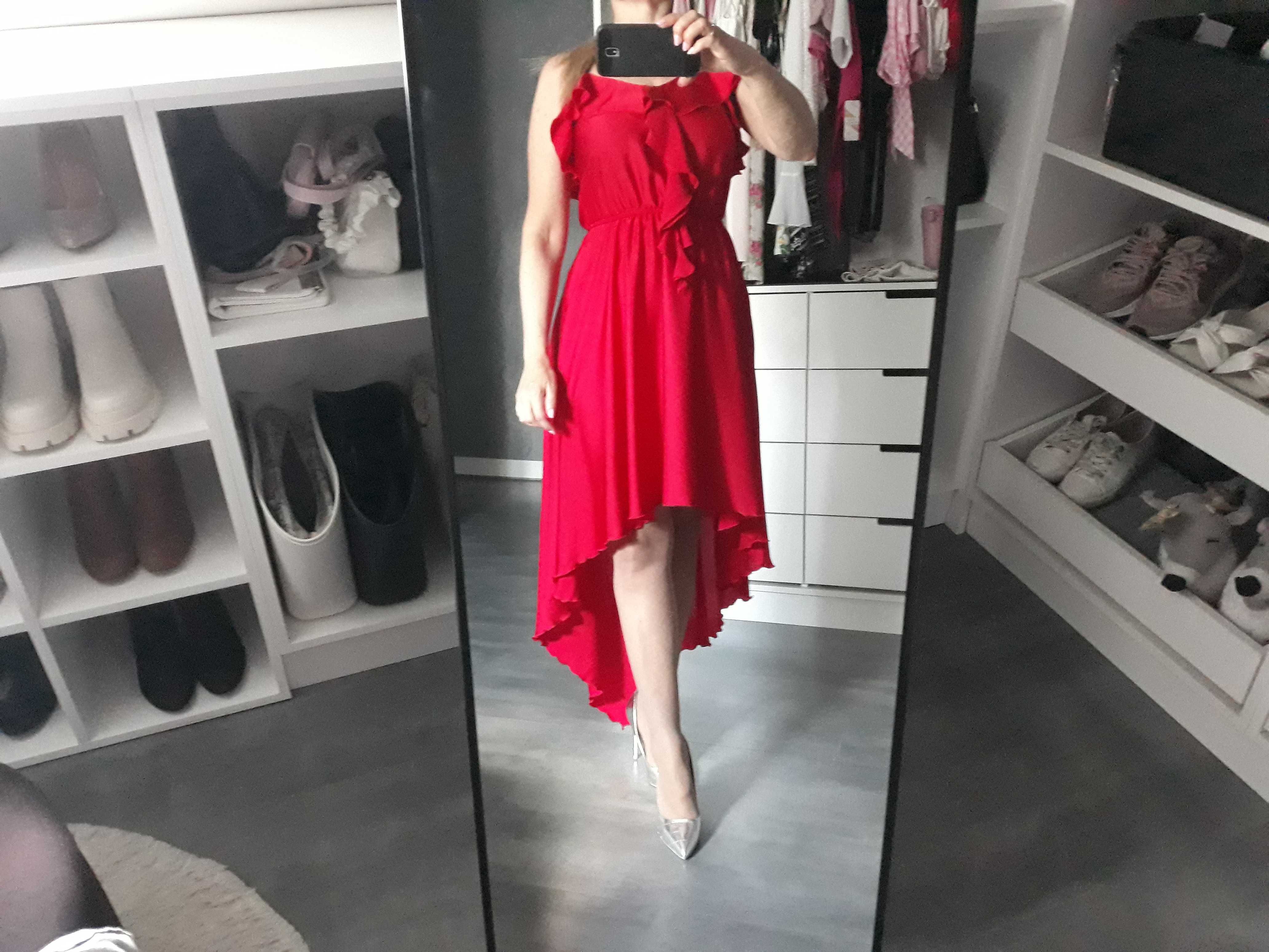 Zjawiskowa suknia czerwona r 36 34 nowa metka