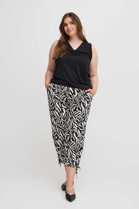 Simple Wish damskie letnie zwiewne spodnie wiskoza plus size 48