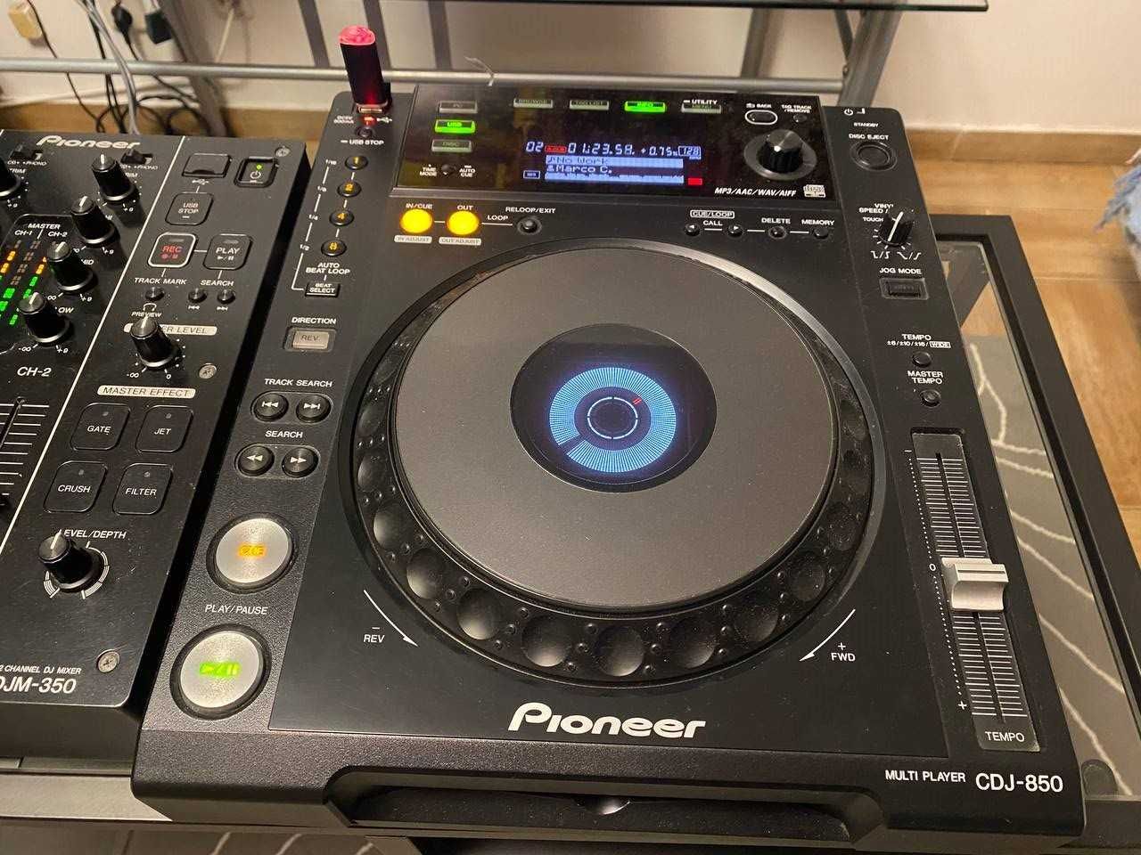 2x Pioneer CDJ 850 + DJM 350