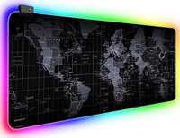 Коврик для мыши с подсветкой принт Карта мира килимок для компьютера
