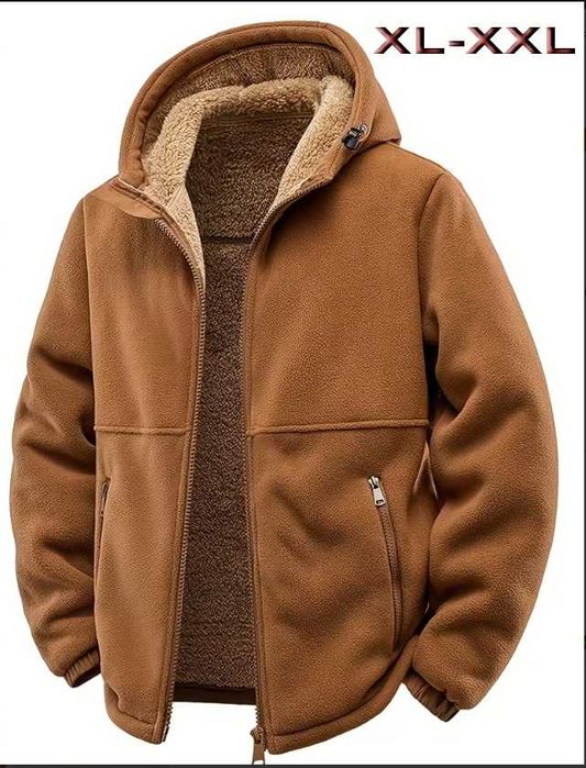 Мужская куртка-толстовка с флисовым мехом и капюшоном !