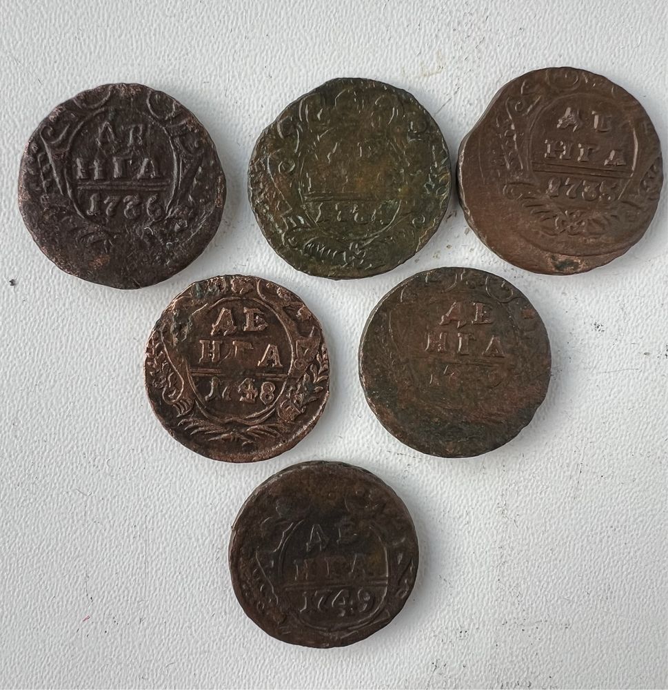 Монета денга 1734-1749 годов