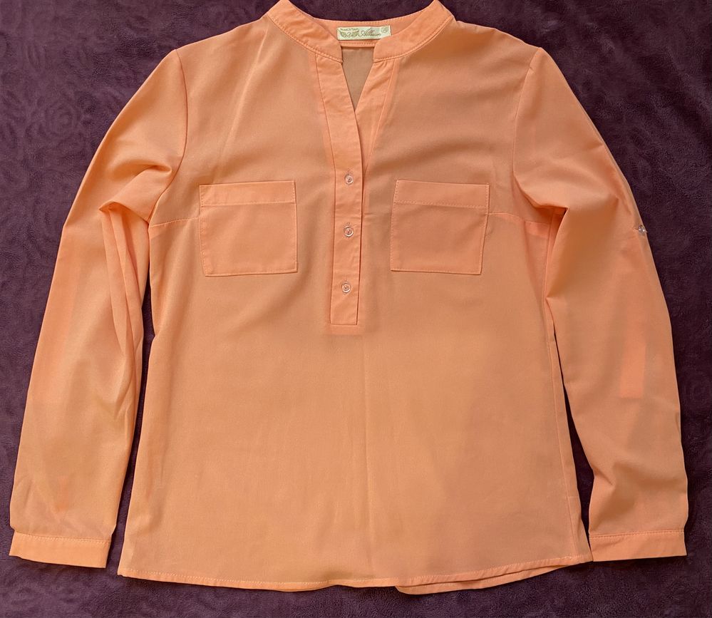 Блуза шифонова в персиковому кольорі