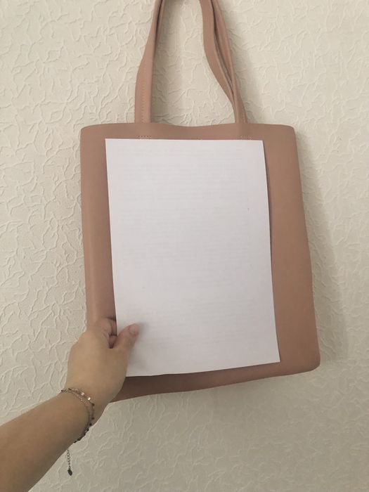 Сумка-шопер пудрова MINISO + подарунок гаманець з кошеня