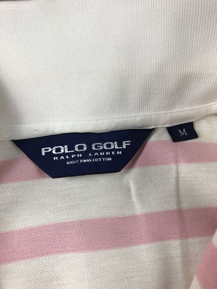 Różowa 100% bawełniana koszulka Polo Ralph Lauren w białe paski