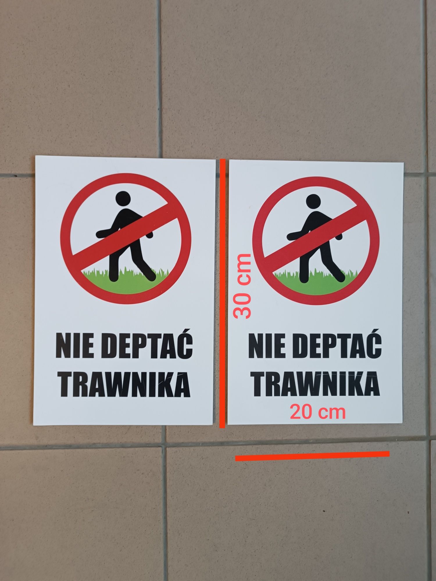 Tabliczka tablica nie deptać trawnika 20x30 cm