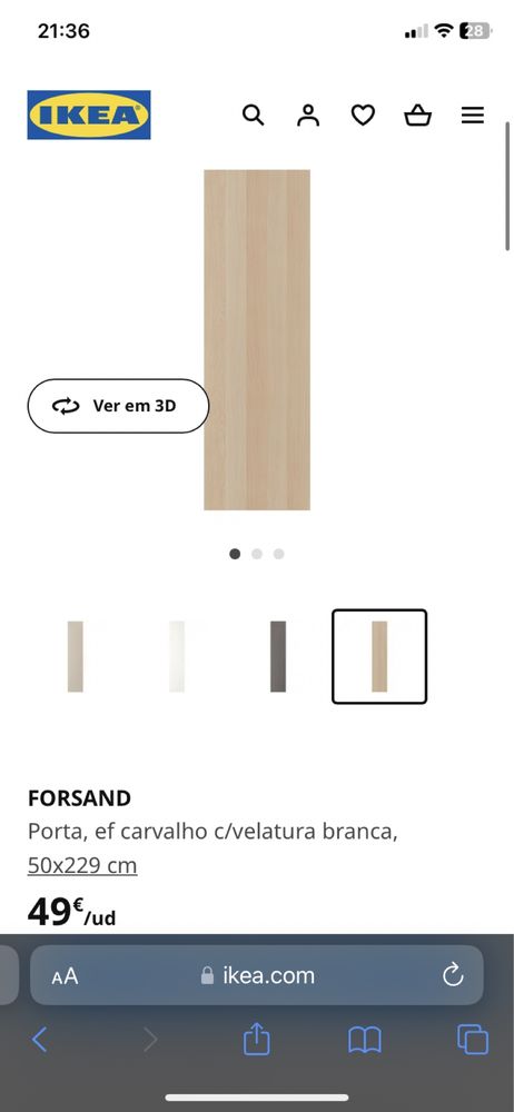 2 portas carvalho para Pax ikea