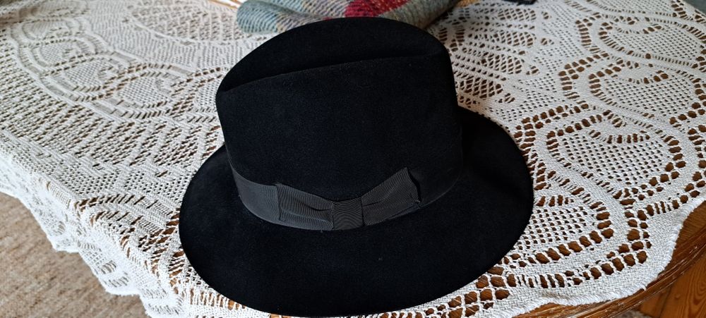 Kapelusz Tonak welurowy czarny męski