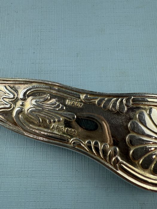 Włoskie sztućce posrebrzane plater zestaw na 6 osób widelce noże łyżki