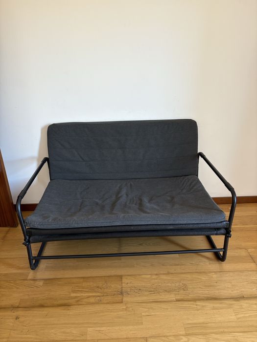 Sofá-cama, cinz esc/preto ikea