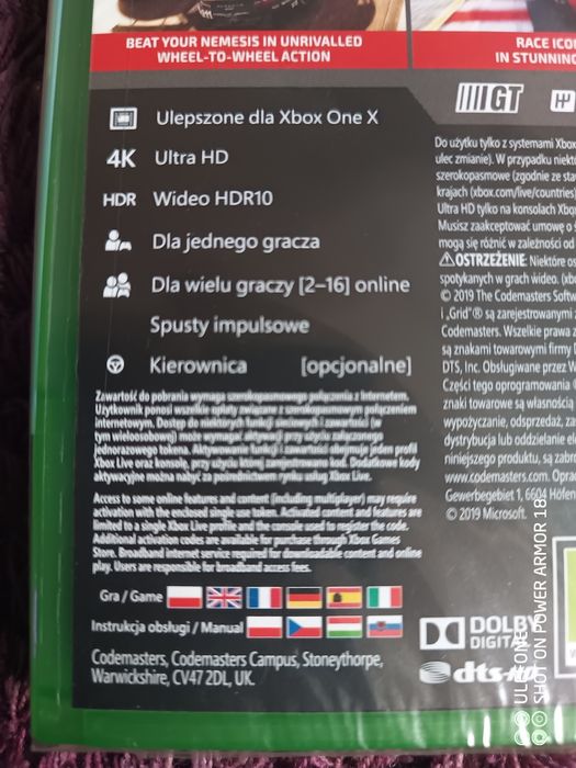 Gra GRID 2019 - wyścigi XBOX ONE - orginal