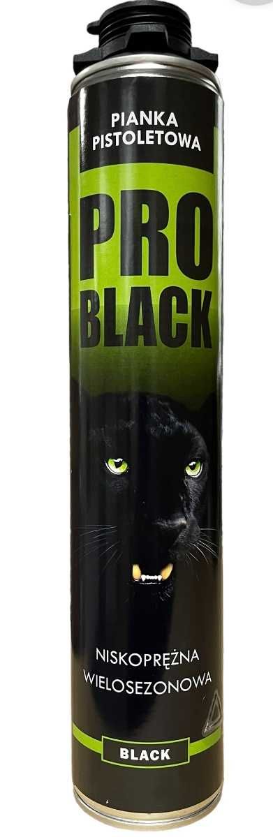 Czarna piana montażowa PRO - BLACK 750ml kolor czarny