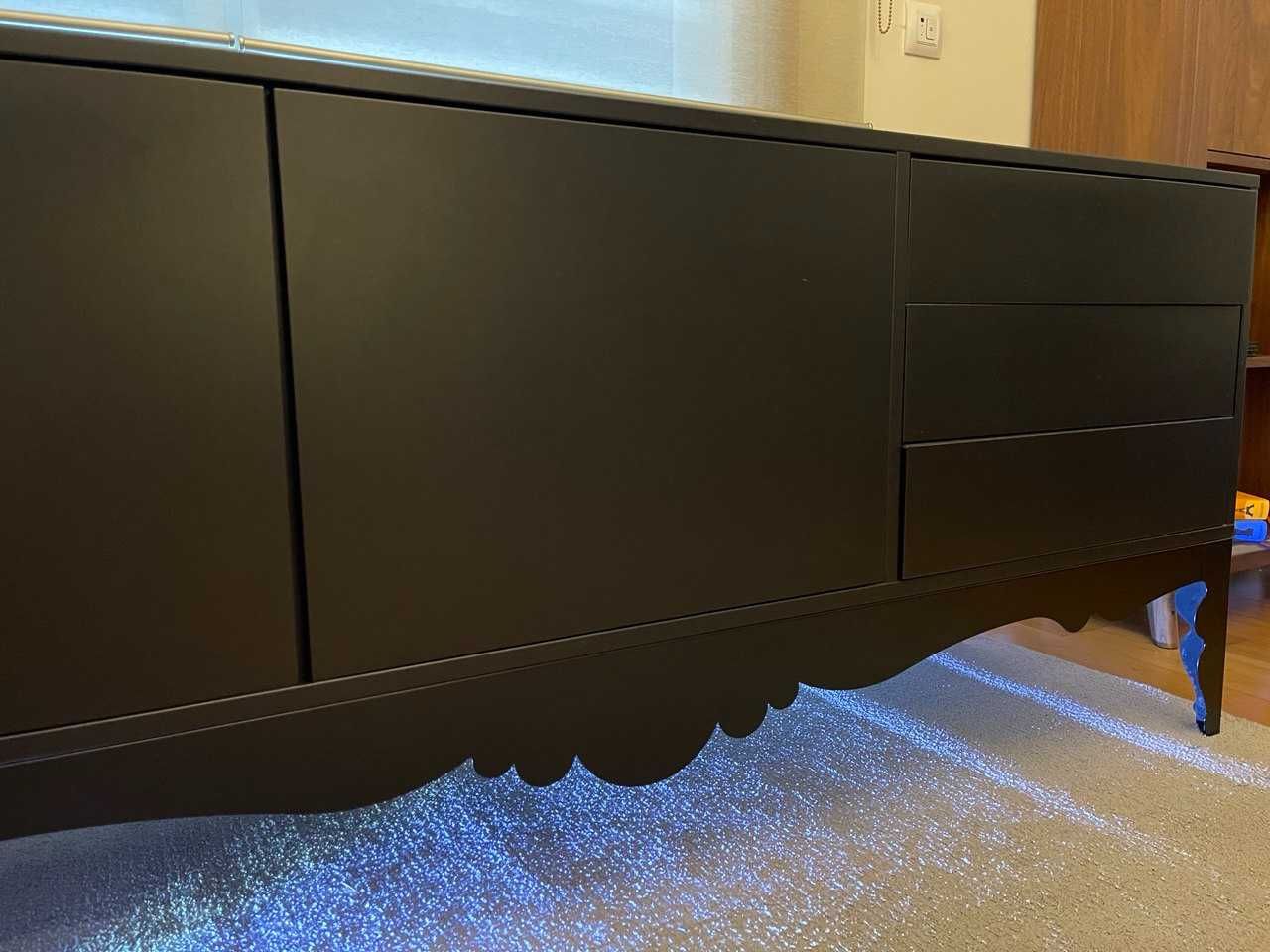 Aparador Preto IKEA Trollsta 183 cm — sideboard/móvel TV, ótimo estado