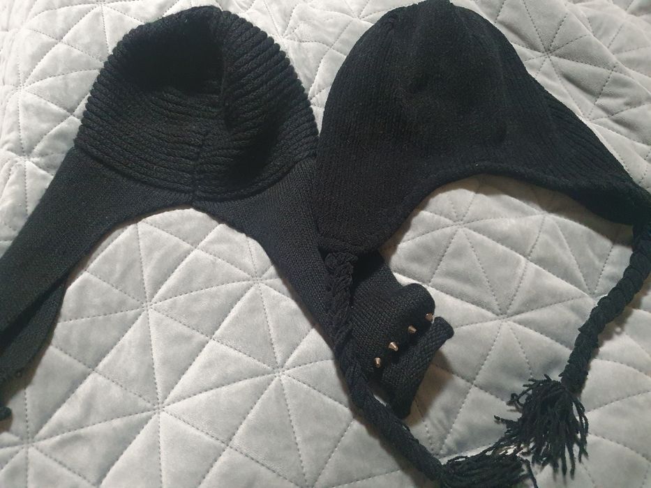 Шапка вушанка чорна дитяча