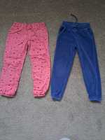Ocieplane różowe spodnie Kiki&Koko, bawełna, 110 cm i granatowe plusz
