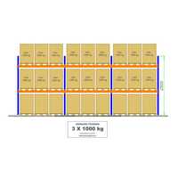 Regał paletowy B2 L=8440mm 27 palet – 1000kg 0+2 - przemysłowy