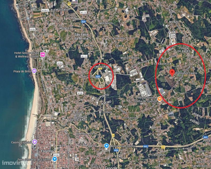 Terreno 7.798m2 para moradias, são 3 artigos, Grijó/S. Félix Marinha.