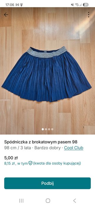 Spódniczka z brokatowy pasem 98