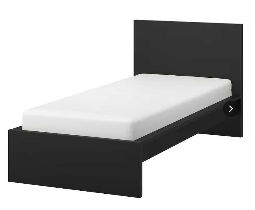 Cama com colchao individual do IKEA - MALM preta