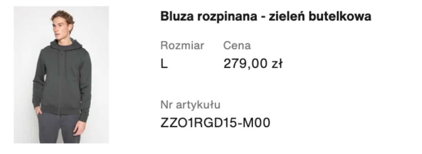 Bluza rozpinana męska zielona Hackett London L