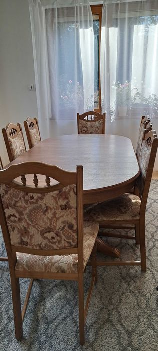 Zestaw do jadalni stół i krzesła dębowe