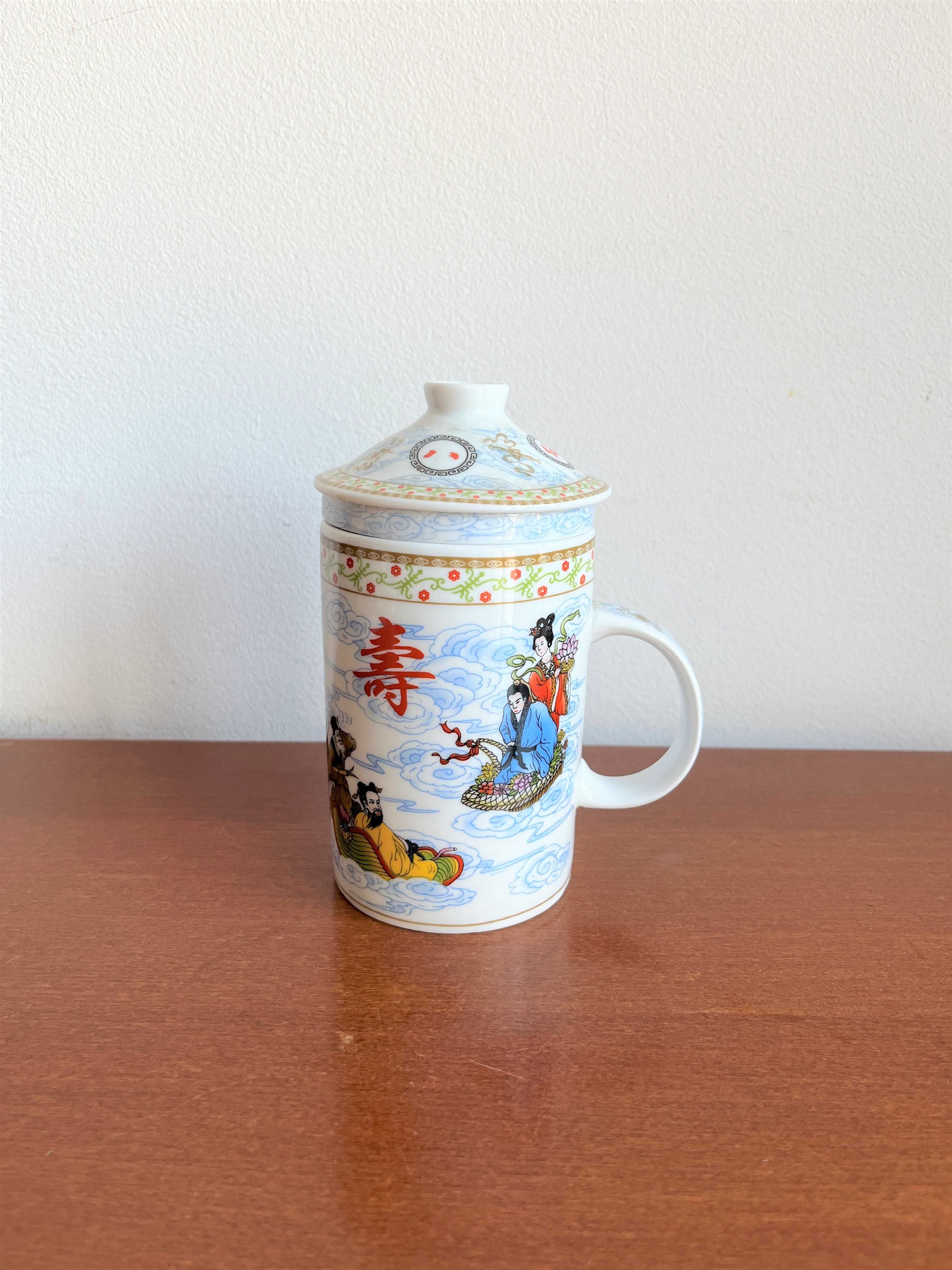 Caneca Chinesa com Coador Chá