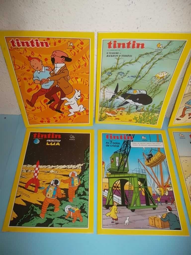 Coleção de 8 cadernos escolares Tintin, edição nacional