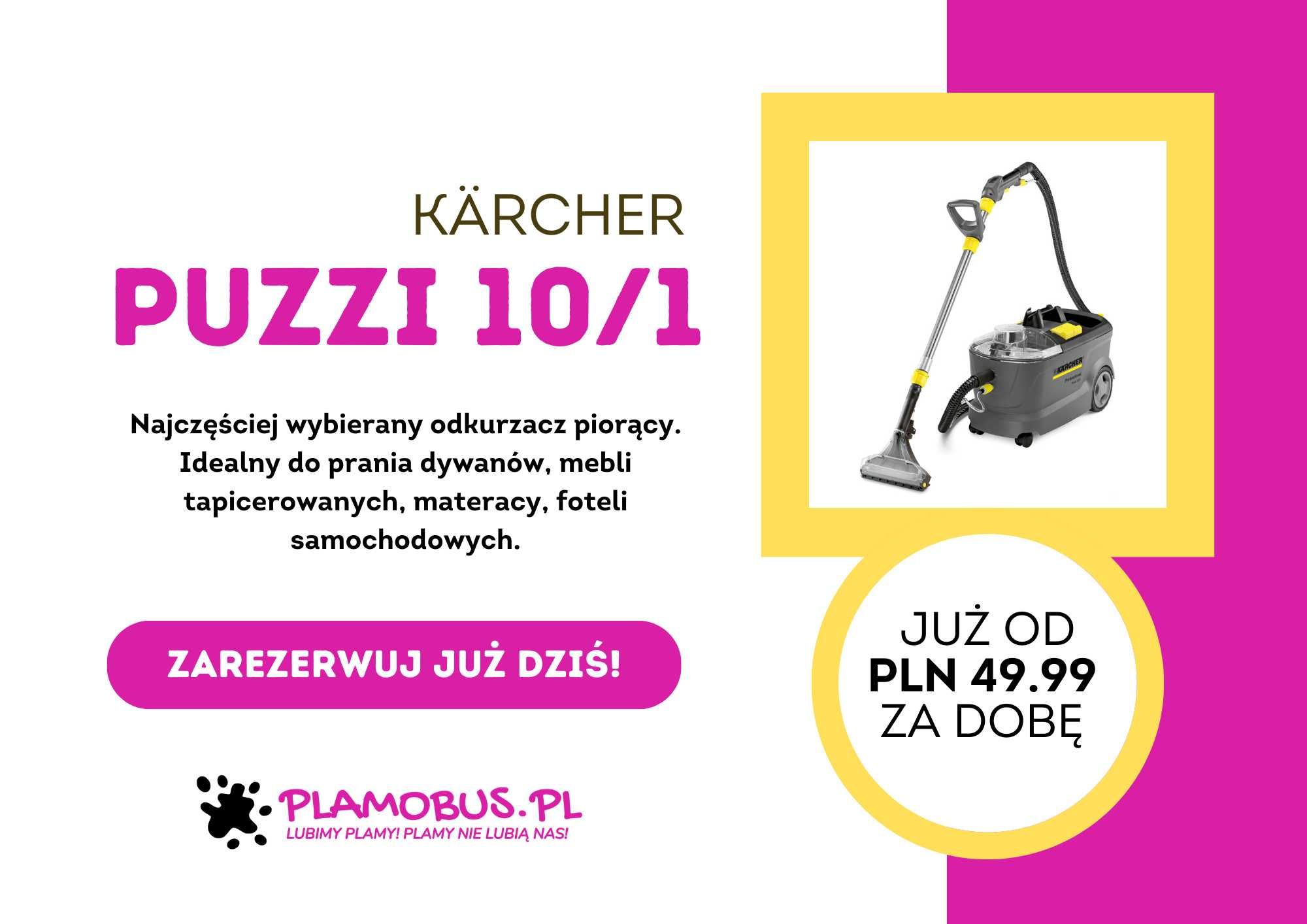 Odkurzacz piorący KARCHER Puzzi 10/1 Wypożyczalnia Pranie tapicerki