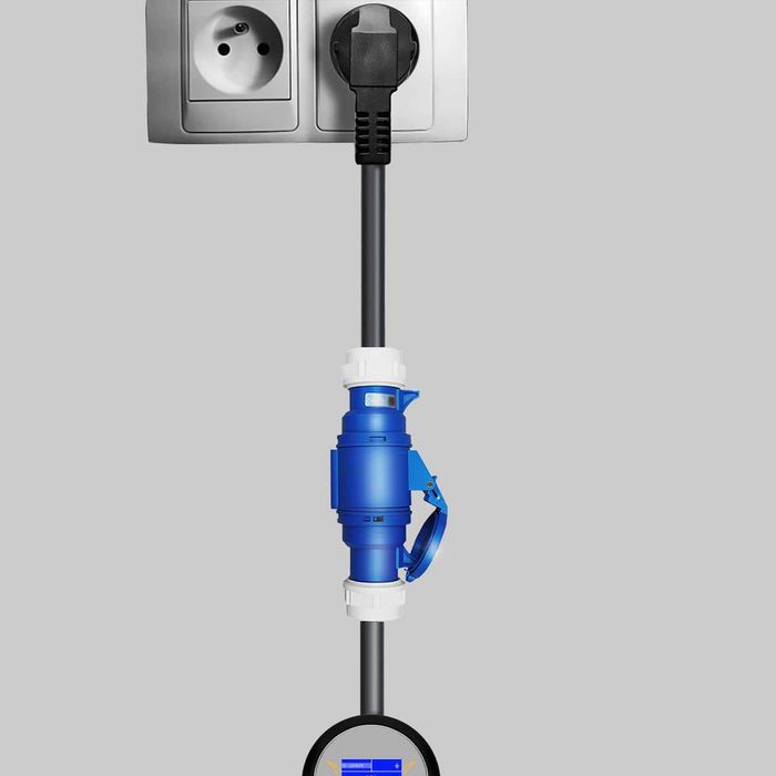 Adaptador Tomada 16A 3,6kw Azul Doméstico Monofásico Tesla e outras