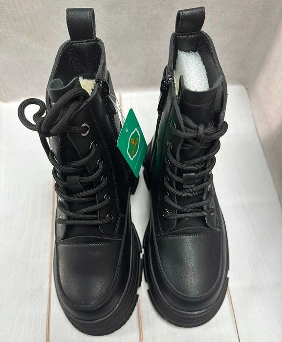 Дитячі підліткові зимові черевики на овчині  Paliament чорні р32-р37