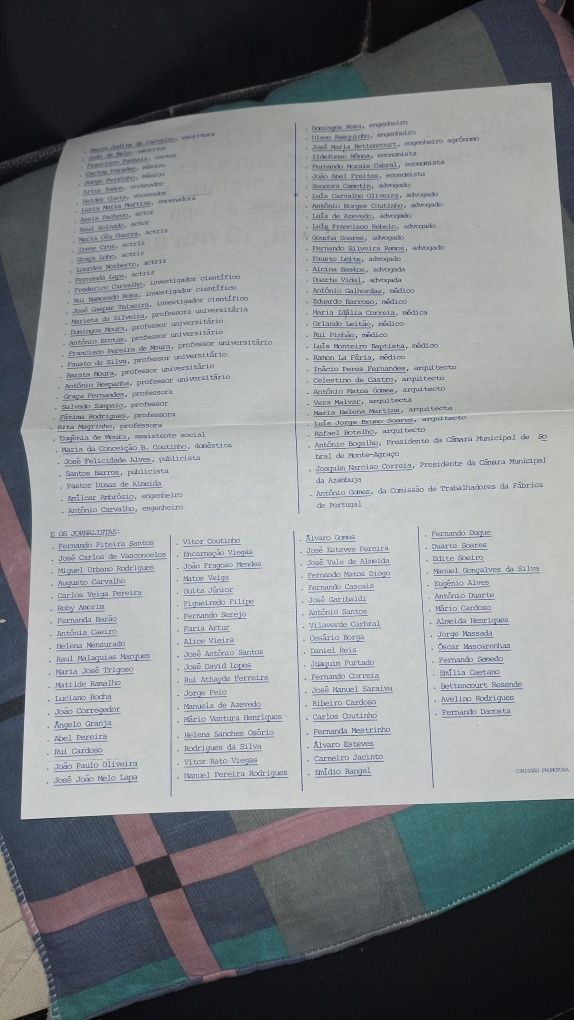 Manifesto libertação Bobby Sands Carlos Paredes Fernando Namora
