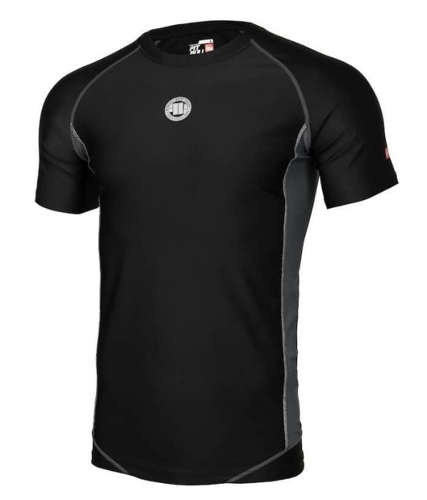 PIT BULL RASHGUARD RASH shortsleeve compression pro plus SMALL LOGO