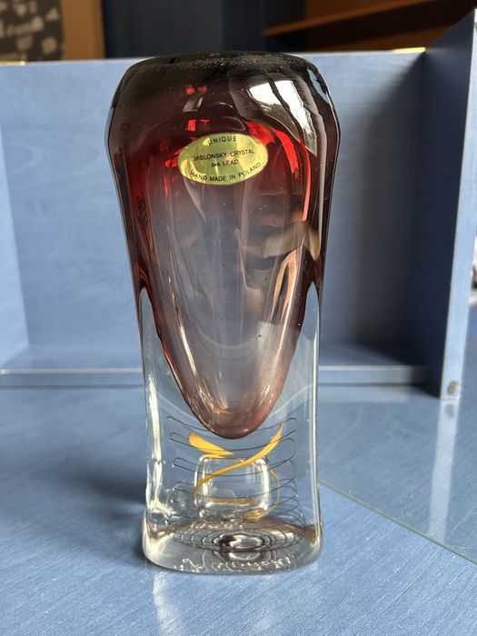 Wazon krystaliczny Adam Jablonsky handmade, huta Jabłoński