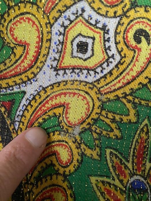 Зелена велика японська хустина вінтаж