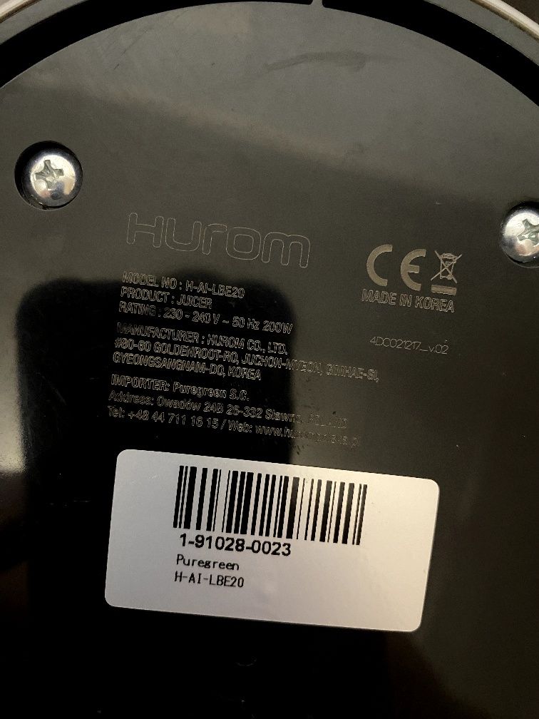 Корея ! Шнековая Соковыжималка Hurom One Stop H-AI-LBE20
