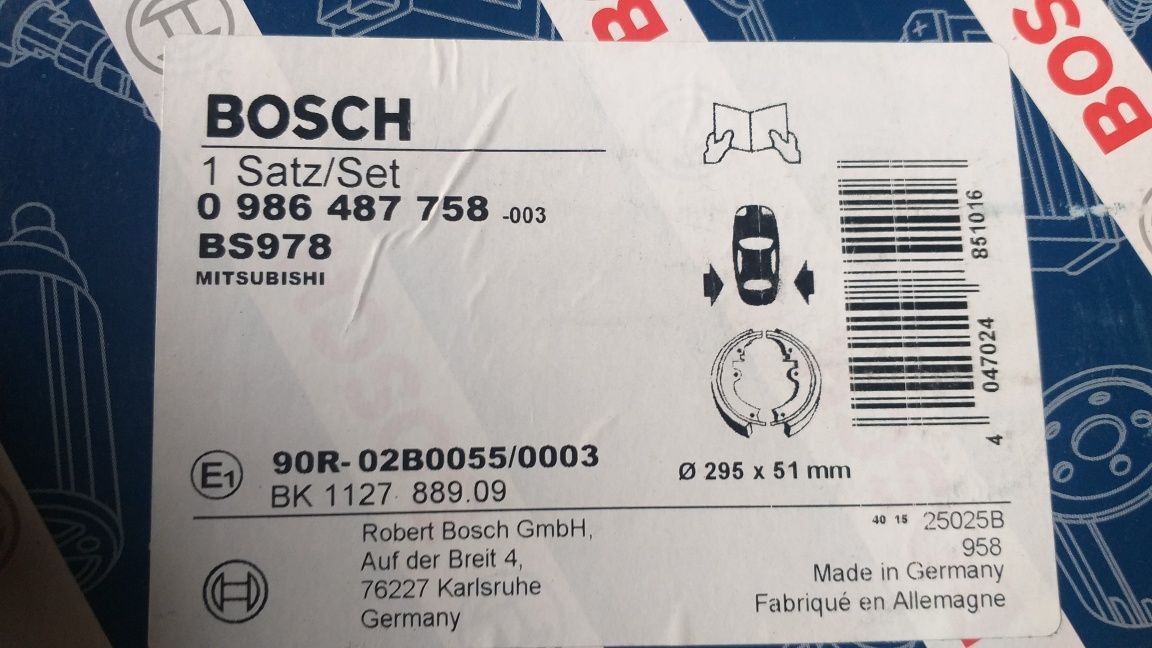 Задние тормозные колодки Bosch  для Mitsubishi L 200