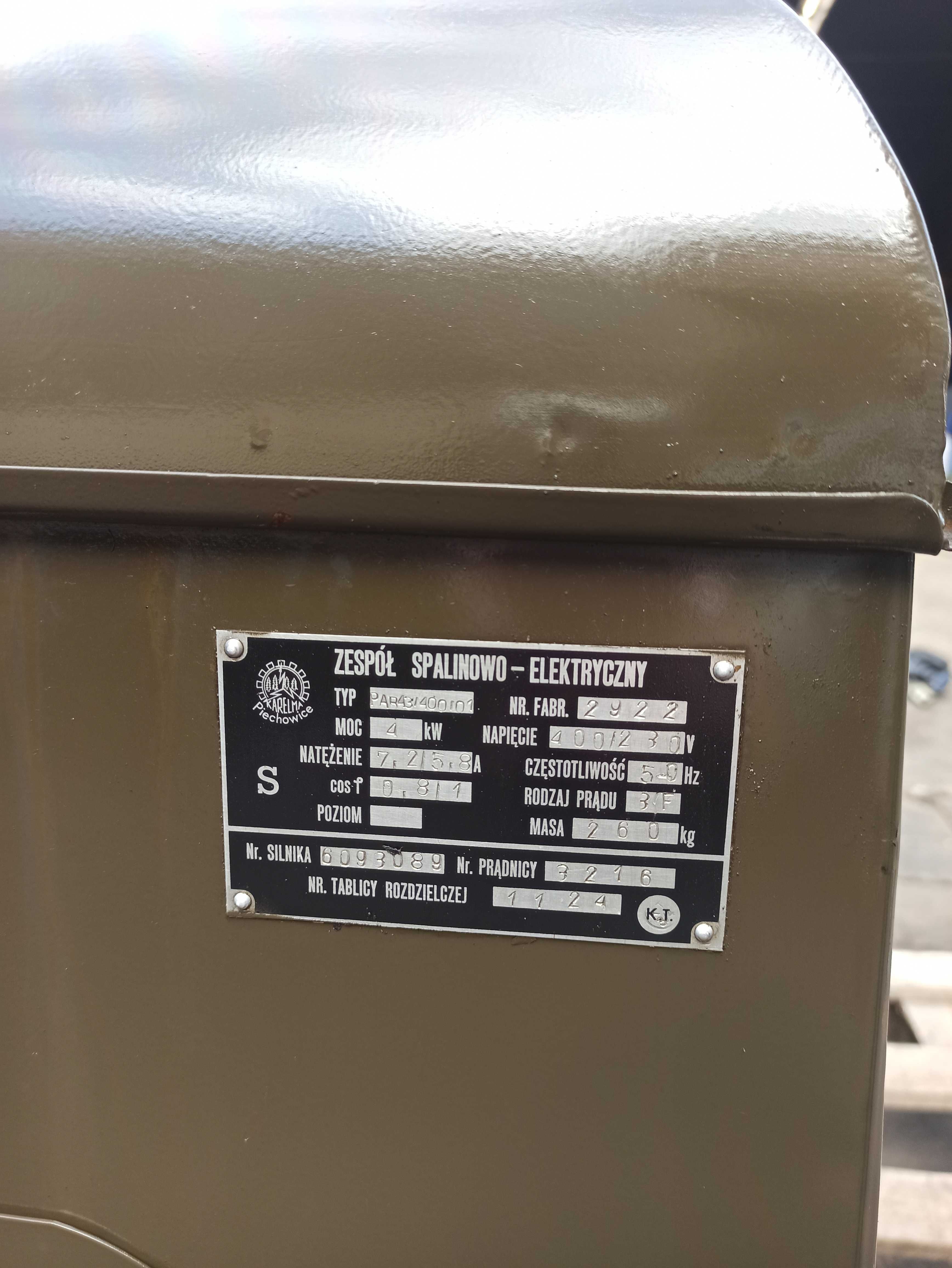 Agregat wojskowy prądotwórczy PAB 4  4kw