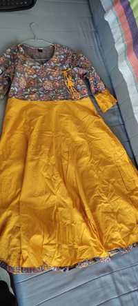 New yellow long dress, kurta for women