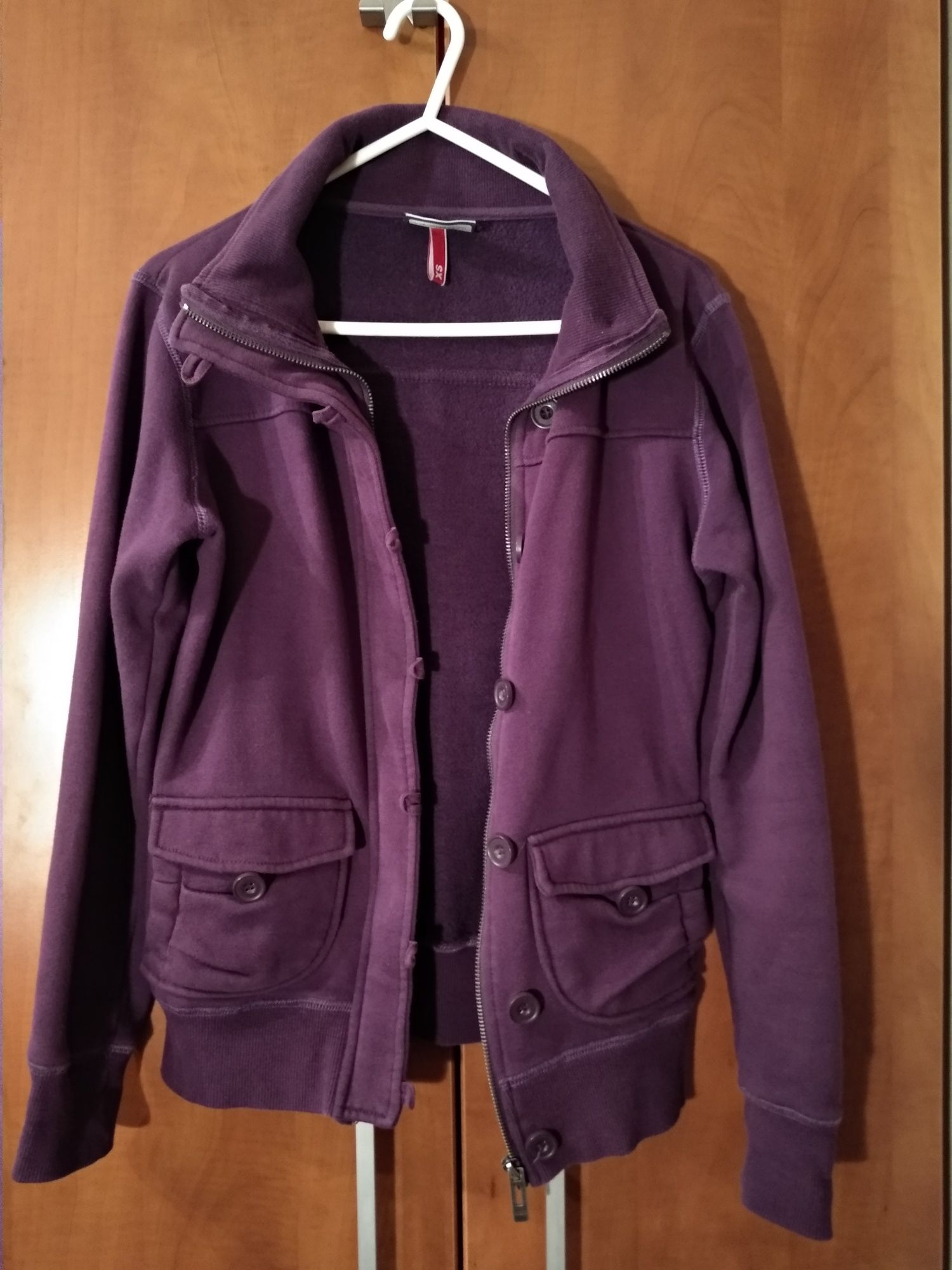 Volcano Fioletowa ciepła bluza / kurtka XS